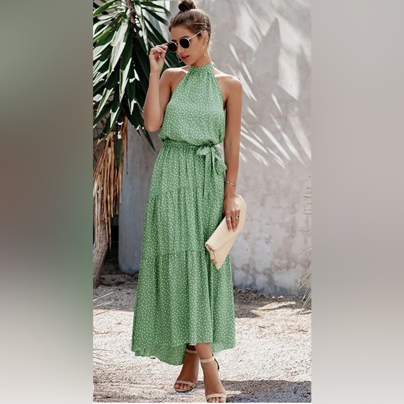 Dresses & Skirts - PRETTYGARDEN Polka Dot Sleeveless A Line Swing Maxi Dress